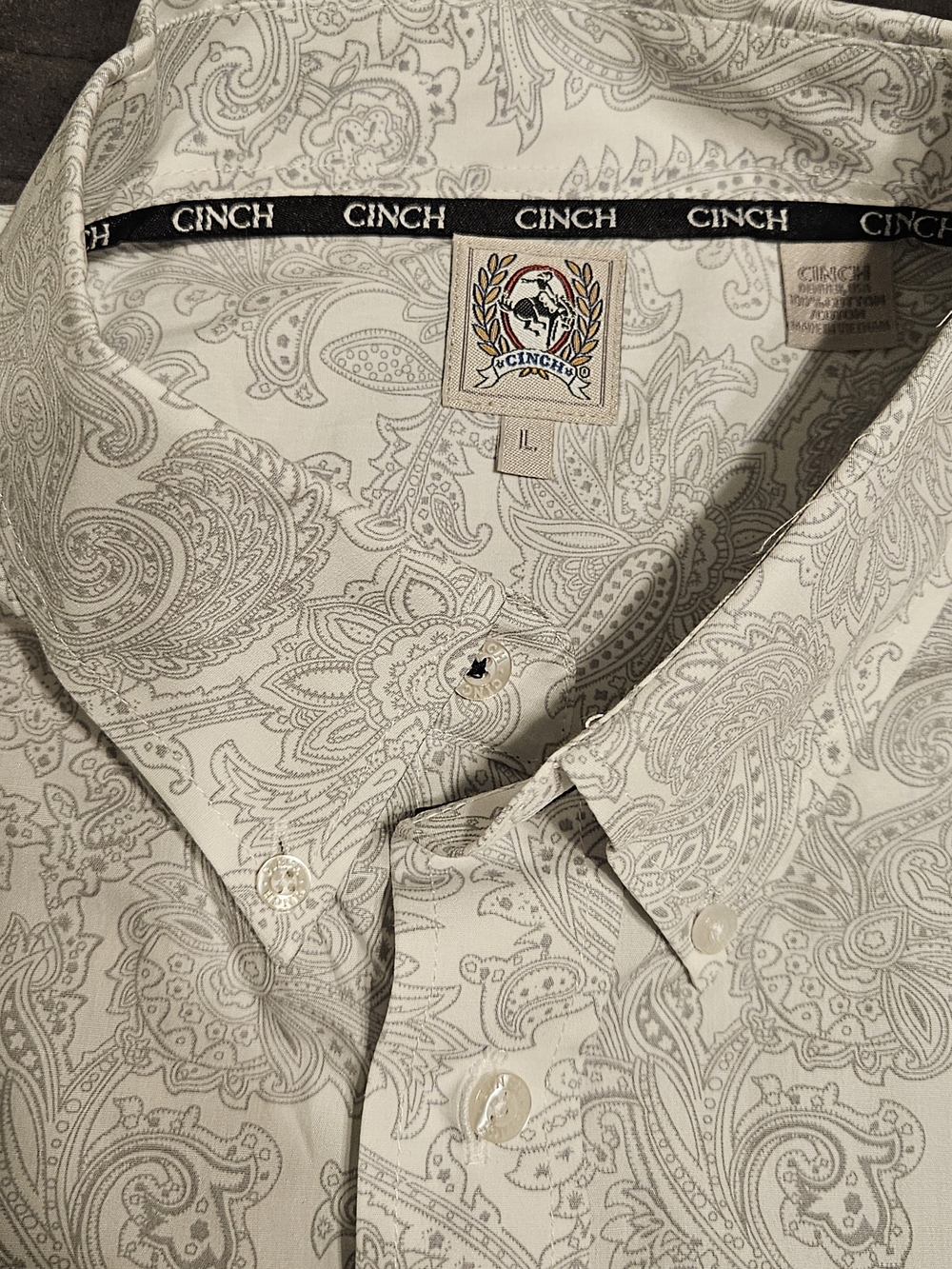 Cinch Men's Cream Paisley Button-Down Shirt